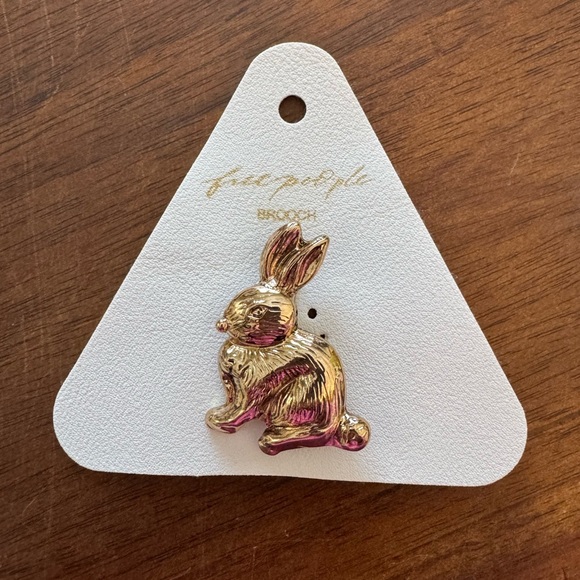 Free People Sepia Glow Bunny Brooch $25 Retail NWT - Picture 2 of 5